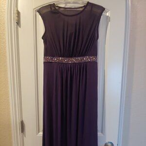 ASOS Maternity Maxi Dress With Sheer Overlay And Embellished Waist - purple